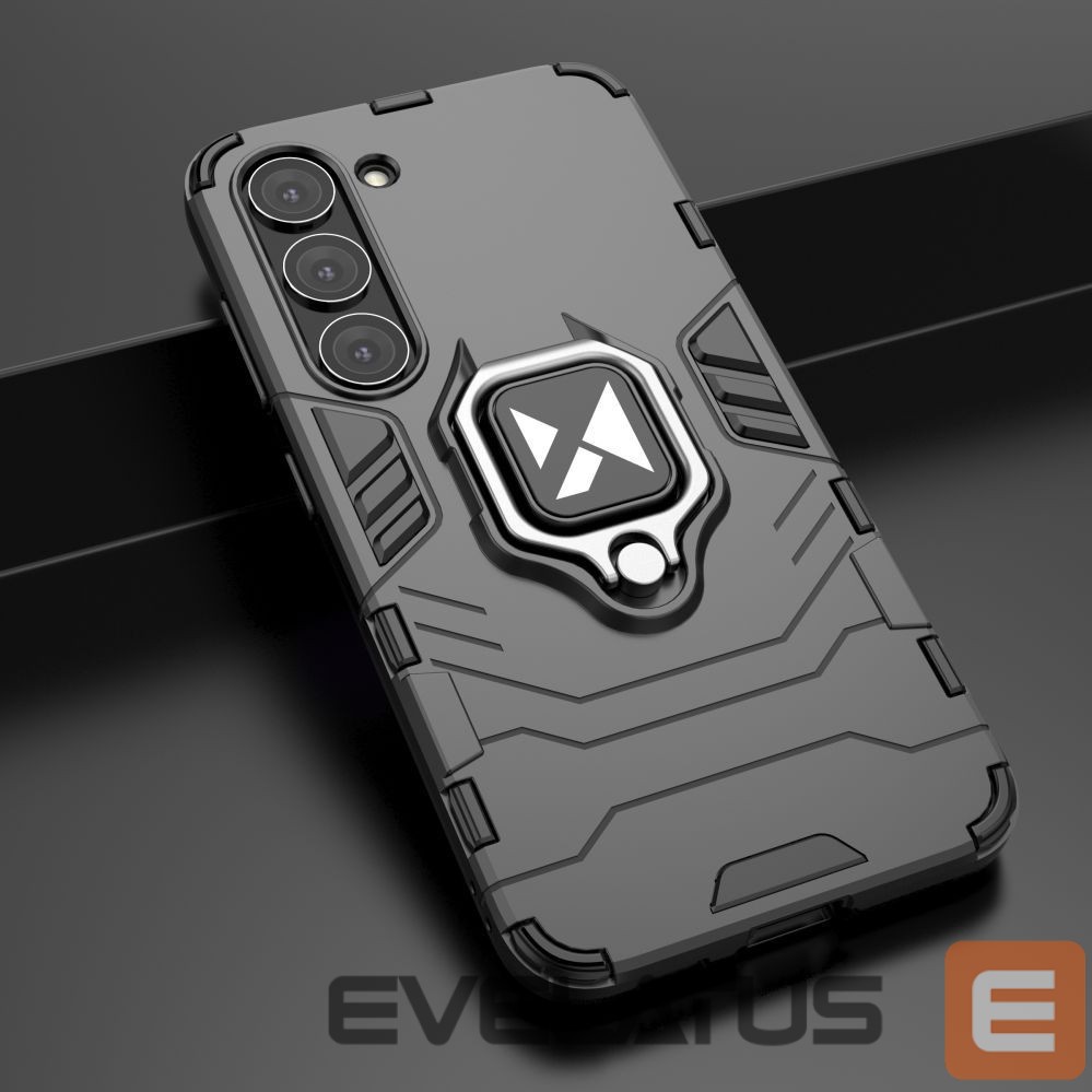 Back panel cover Wozinsky Wozinsky Ring Armor case for Samsung Galaxy S23 armored cover magnetic holder ring black