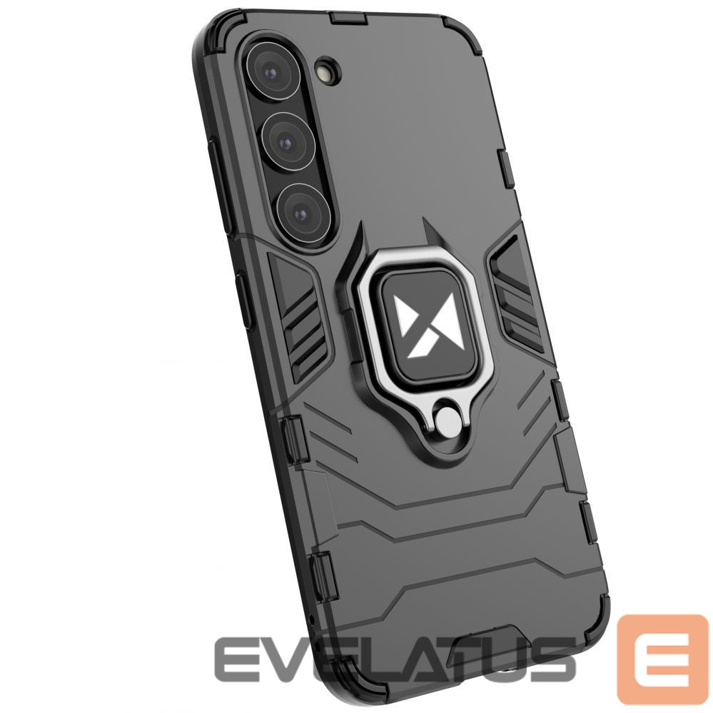 Back panel cover Wozinsky Wozinsky Ring Armor case for Samsung Galaxy S23 armored cover magnetic holder ring black