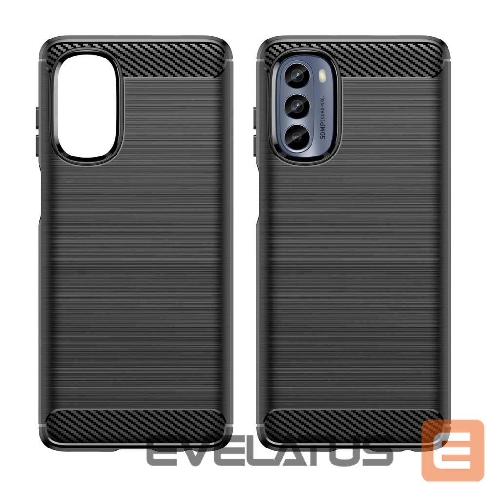 Back panel cover Hurtel - Carbon Case for Motorola Moto G62 5G flexible silicone carbon cover black