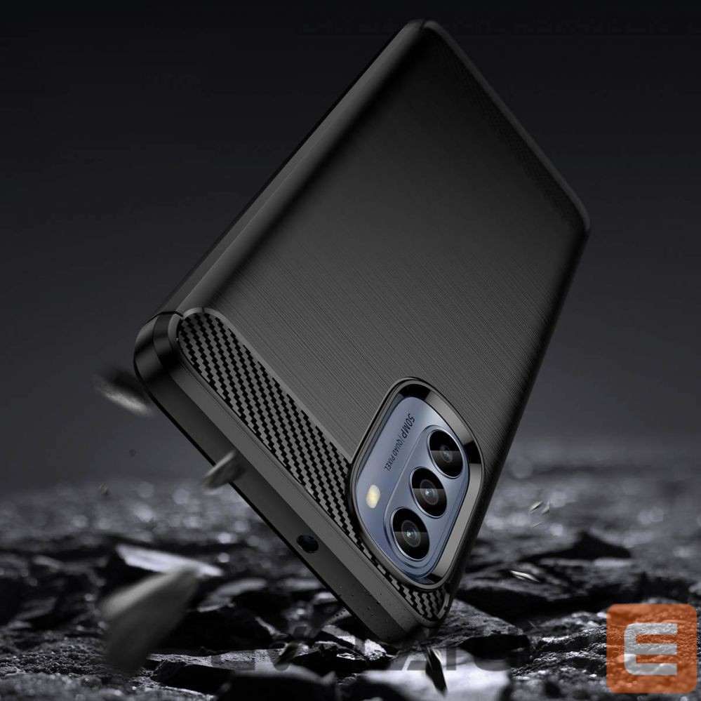 Back panel cover Hurtel - Carbon Case for Motorola Moto G62 5G flexible silicone carbon cover black
