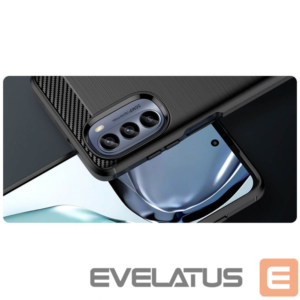 Back panel cover Hurtel - Carbon Case for Motorola Moto G62 5G flexible silicone carbon cover black