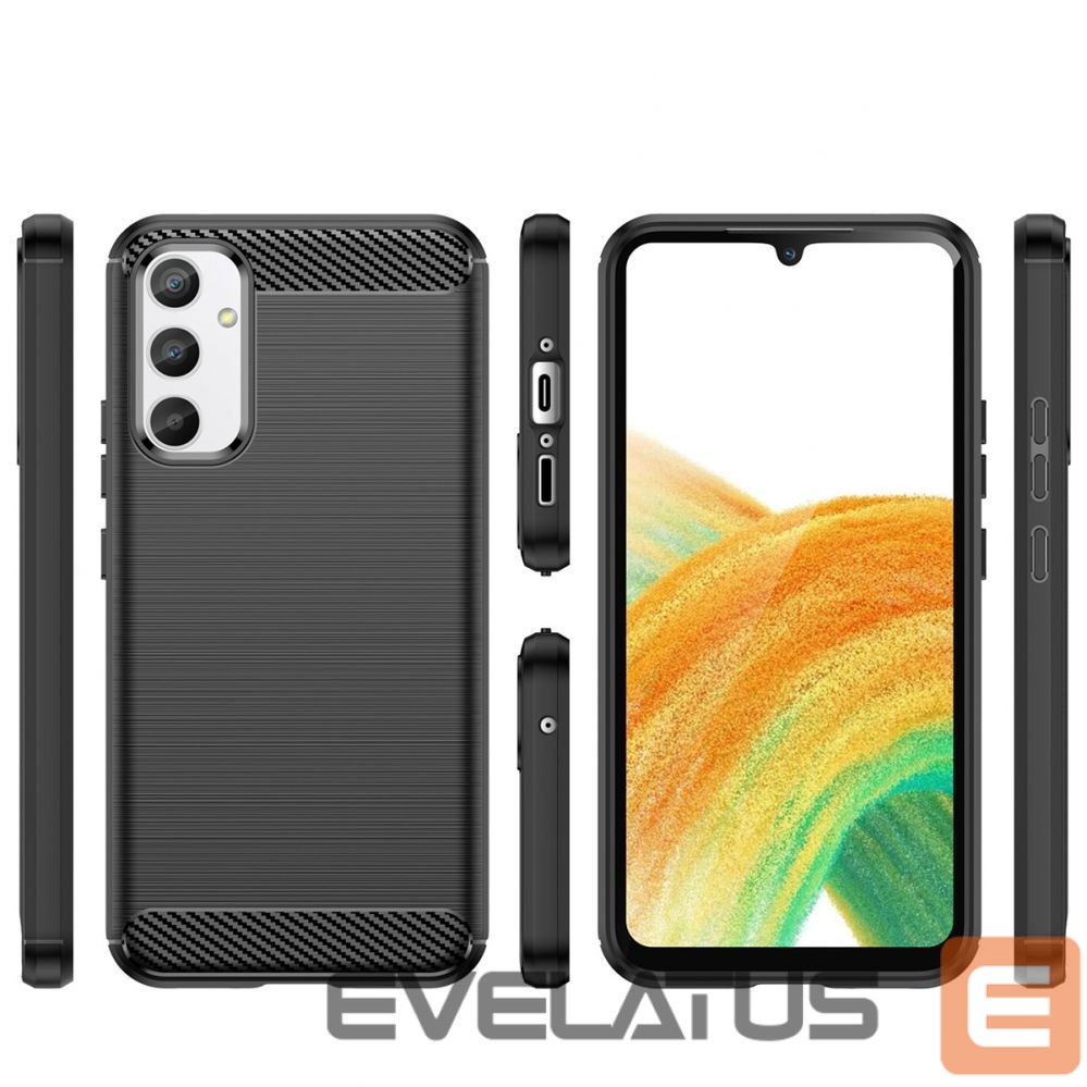 Back panel cover Hurtel Carbon Case case for Realme 10 Pro flexible silicone carbon cover black