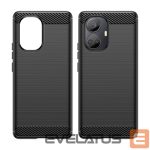 Back panel cover Hurtel  Carbon Case case for Realme 10 Pro+ flexible silicone carbon cover black 