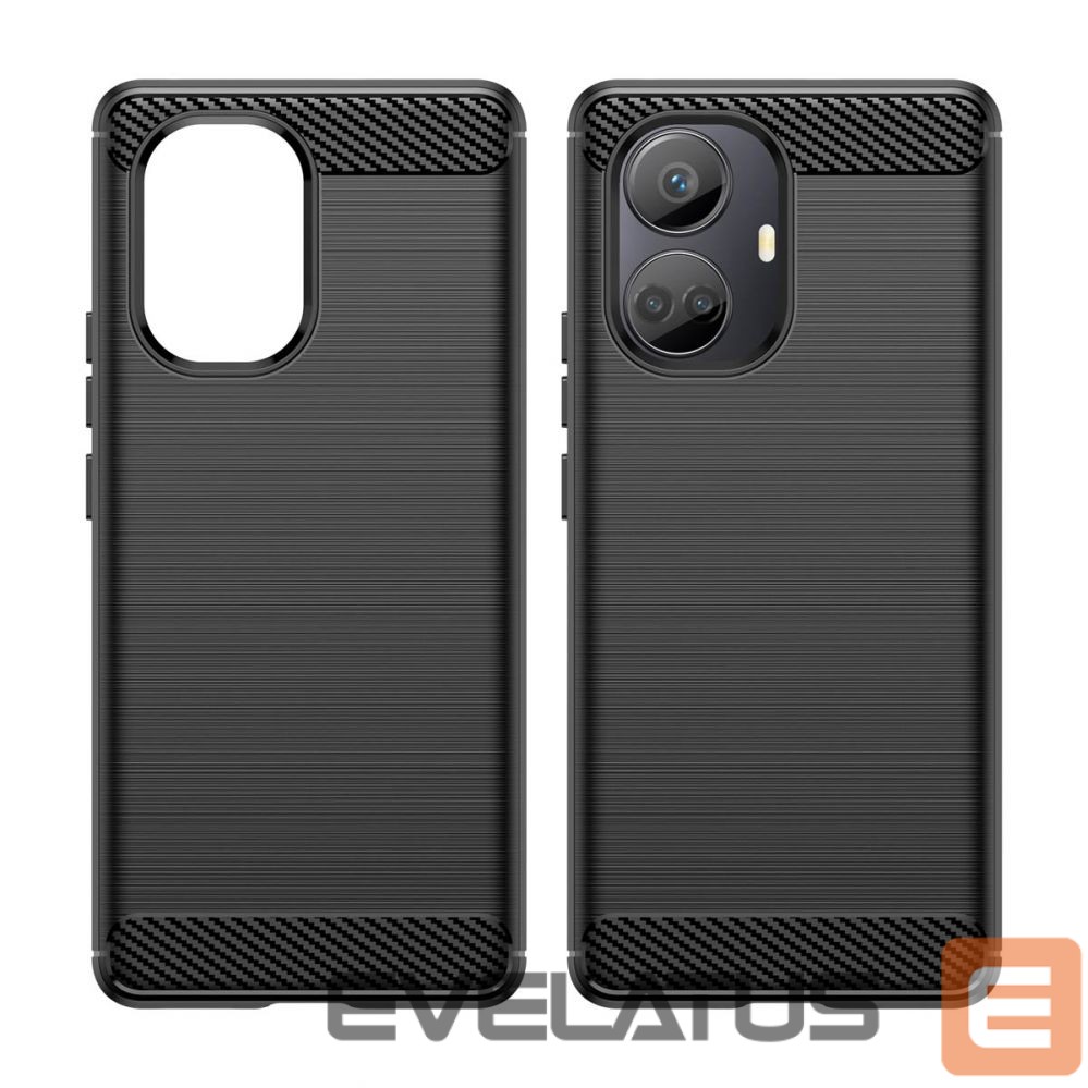 Back panel cover Hurtel Carbon Case case for Realme 10 Pro+ flexible silicone carbon cover black