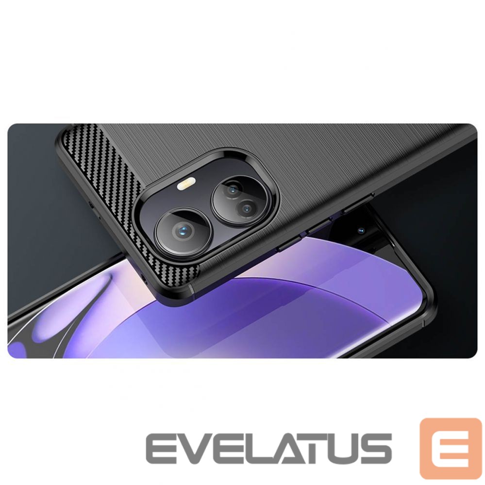 Back panel cover Hurtel Carbon Case case for Realme 10 Pro+ flexible silicone carbon cover black