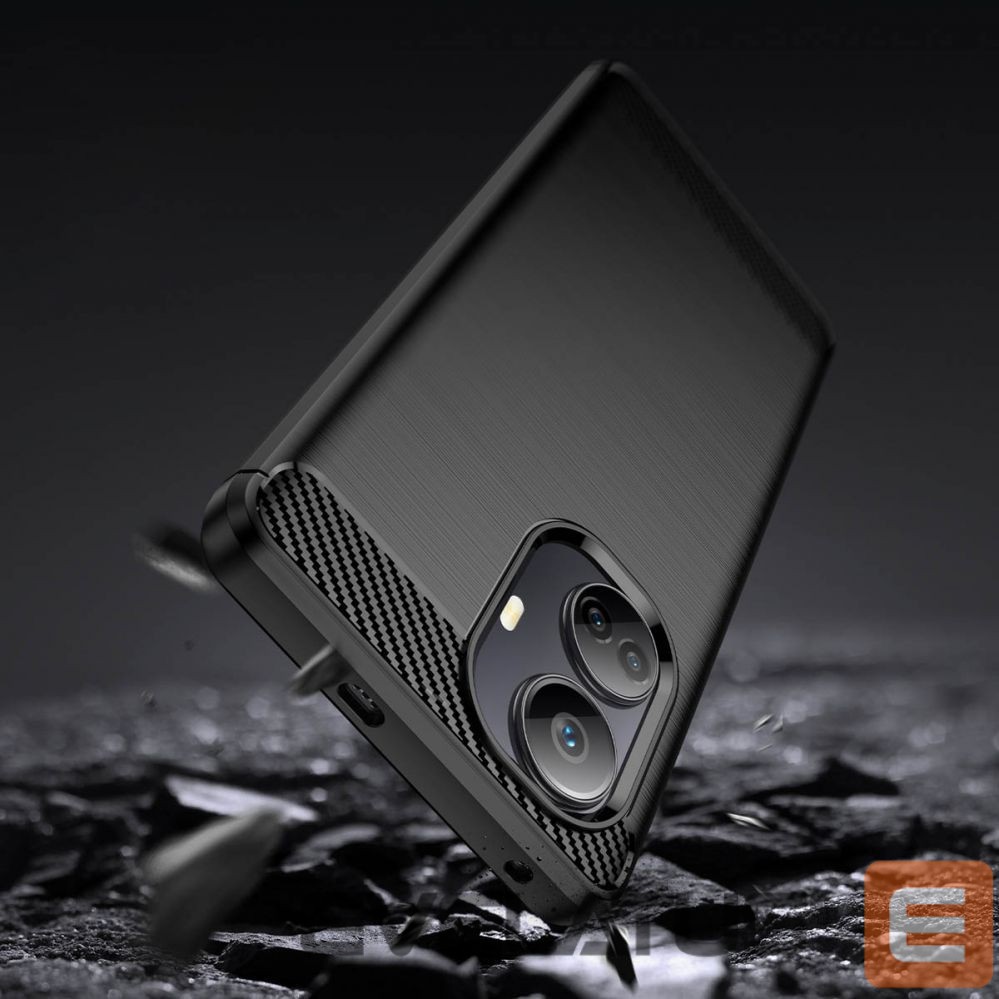 Back panel cover Hurtel Carbon Case case for Realme 10 Pro+ flexible silicone carbon cover black