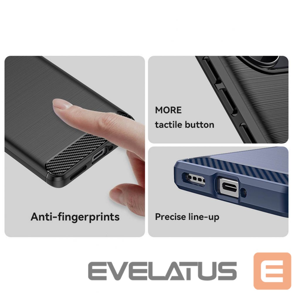 Back panel cover Hurtel Carbon Case case for Realme 10 Pro+ flexible silicone carbon cover black