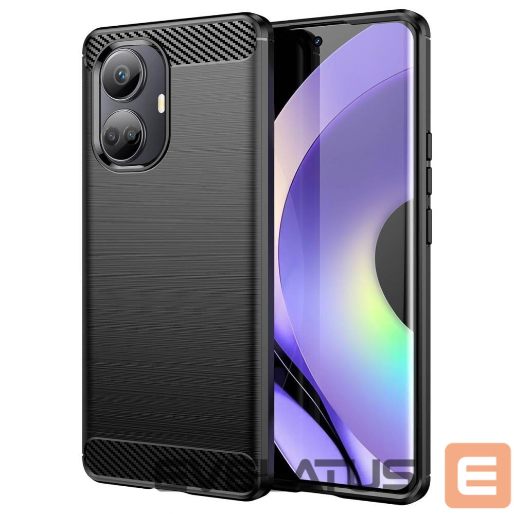 Back panel cover Hurtel Carbon Case case for Realme 10 Pro+ flexible silicone carbon cover black