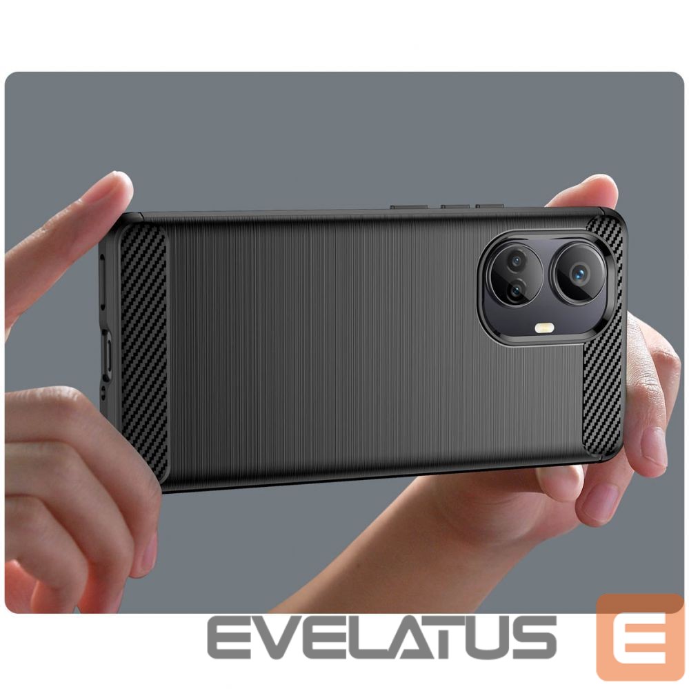 Back panel cover Hurtel Carbon Case case for Realme 10 Pro+ flexible silicone carbon cover black