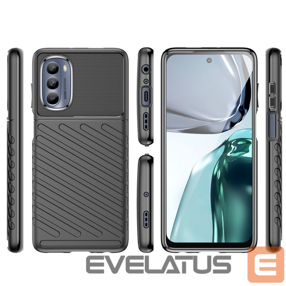 Back panel cover Hurtel Thunder Case for Motorola Moto G62 5G silicone armor case black