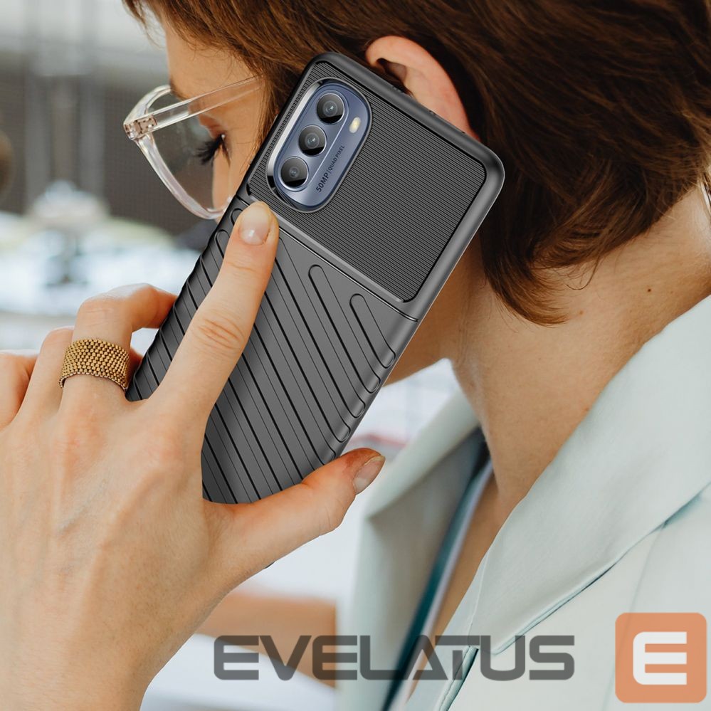 Back panel cover Hurtel Thunder Case for Motorola Moto G62 5G silicone armor case black