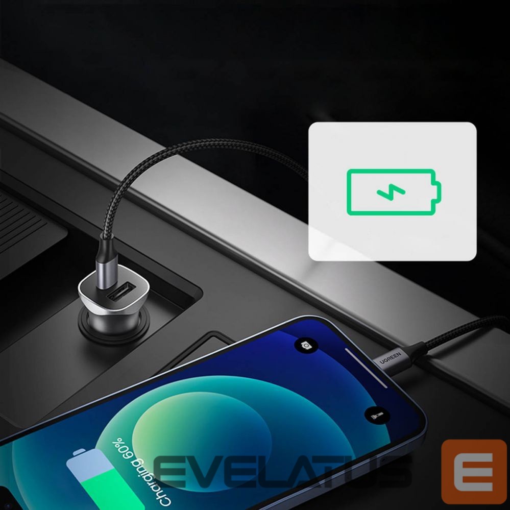 Auto charger Ugreen CD130 USB-A / USB-C 30W Car Charger Grey