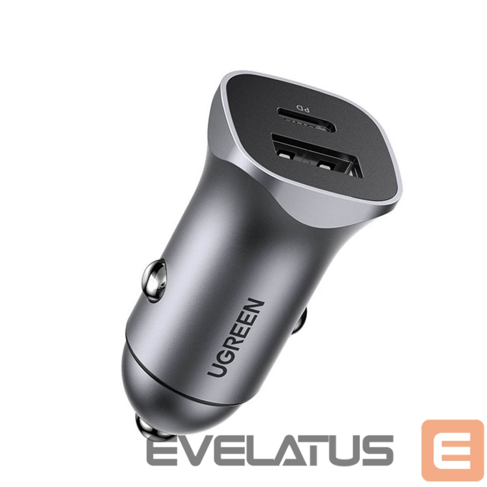 Auto charger Ugreen CD130 USB-A / USB-C 30W Car Charger Grey