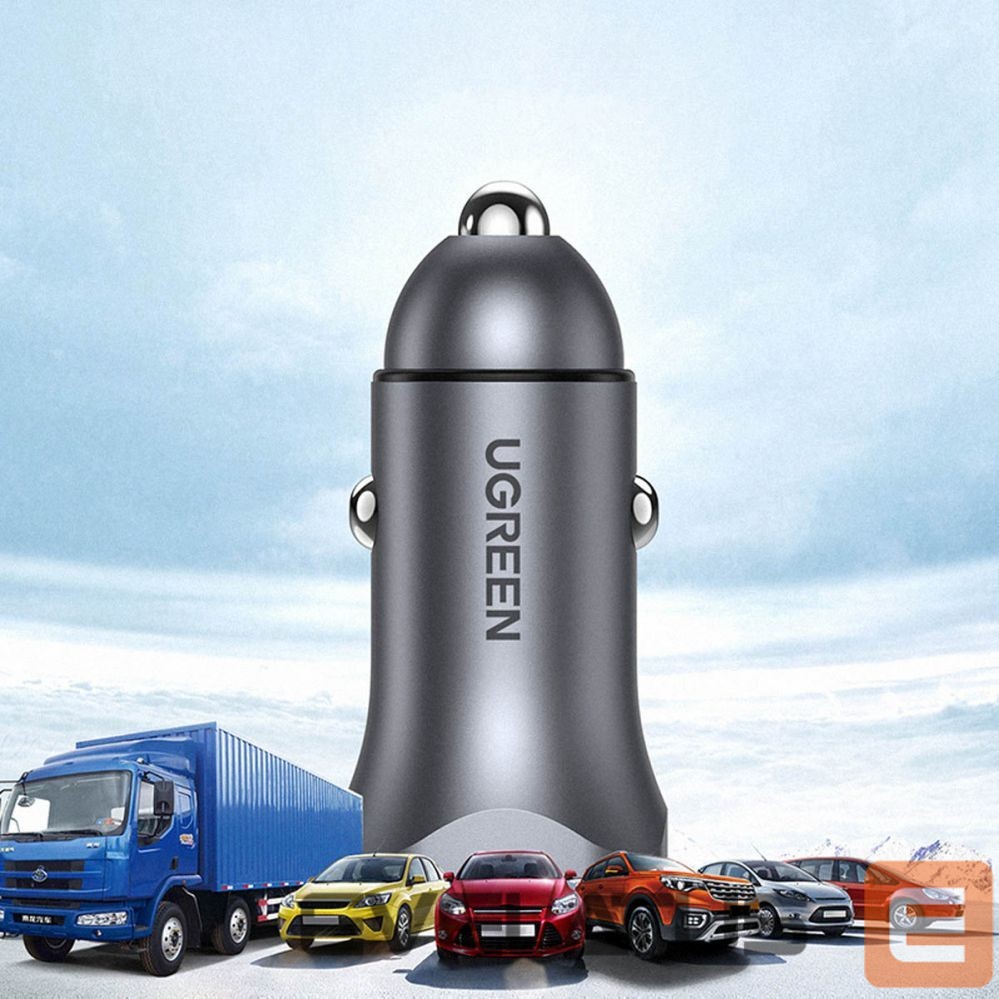 Auto charger Ugreen CD130 USB-A / USB-C 30W Car Charger Grey