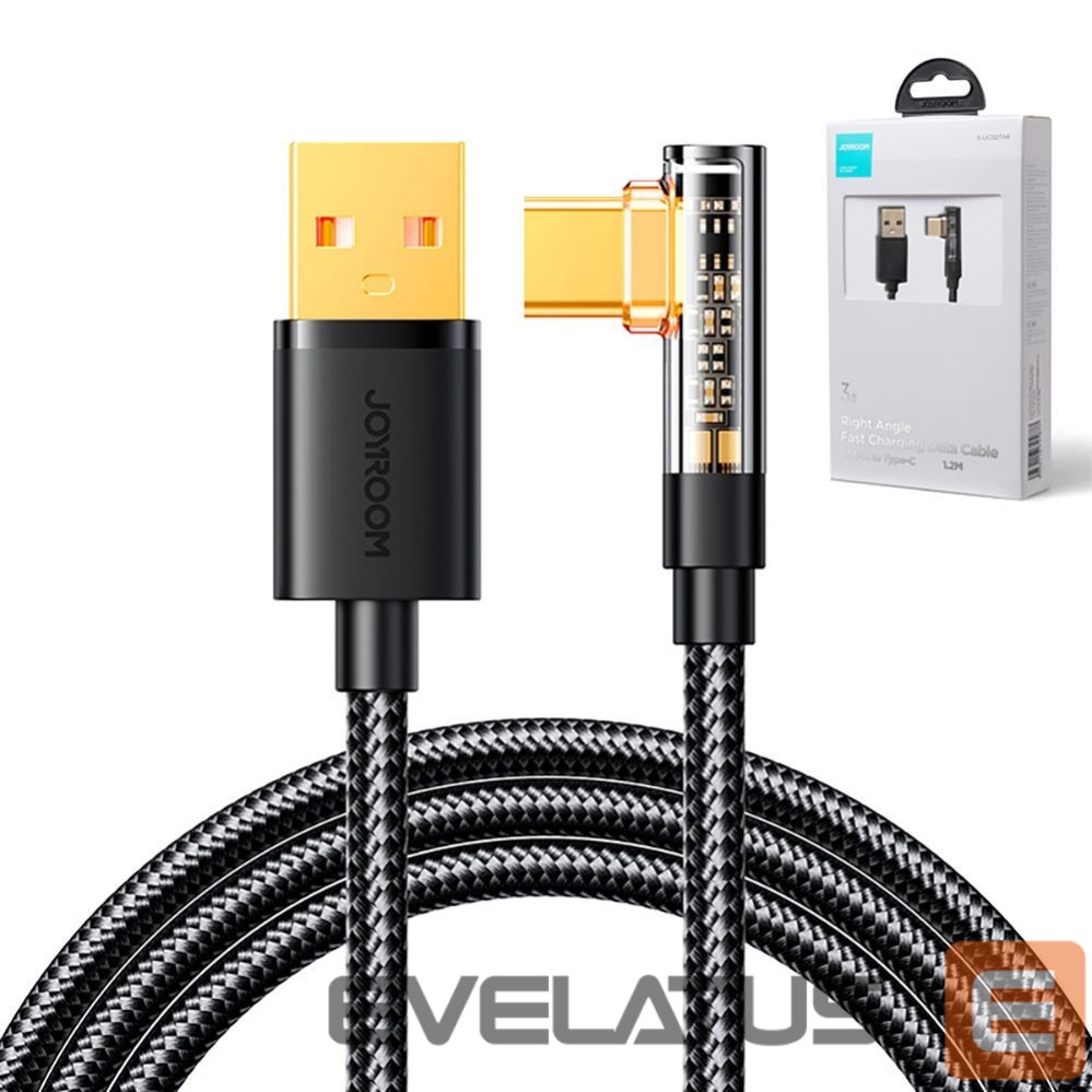 Cable Joyroom Joyroom Gaming Cable S-UC027A6 USB-C (angled) / USB-A (straight) 3A 1.2 m - black