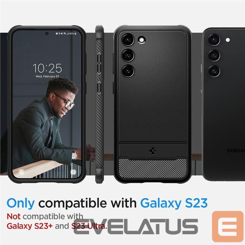 Back panel cover Spigen Spigen Rugged Armor Case for Samsung Galaxy S23 - Matte Black