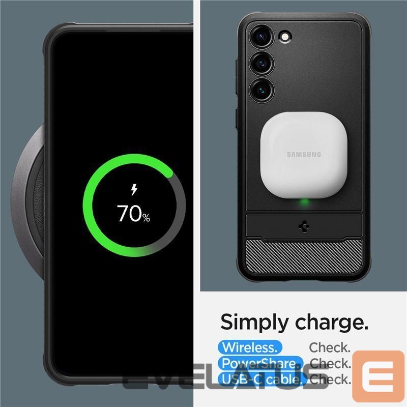 Back panel cover Spigen Spigen Rugged Armor Case for Samsung Galaxy S23 - Matte Black