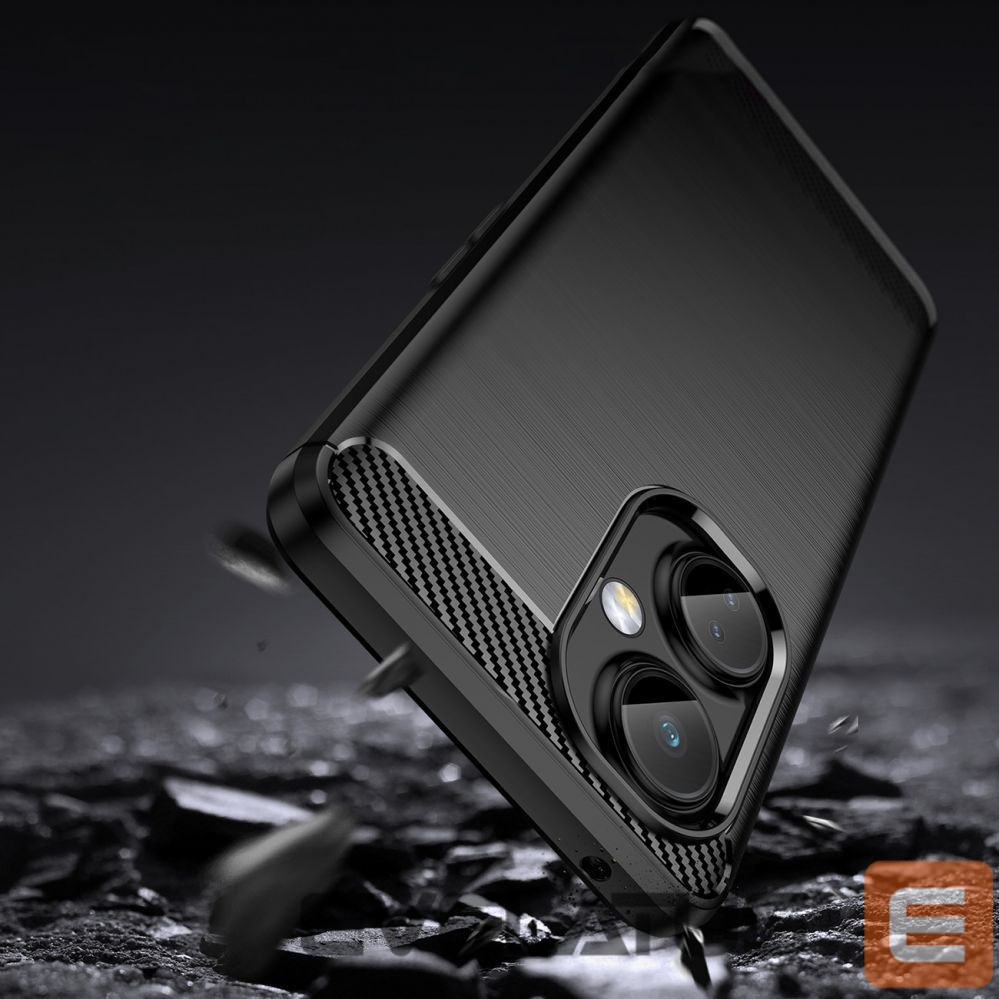 Back panel cover Hurtel Carbon Case case for OnePlus Nord CE 3 flexible silicone carbon cover black
