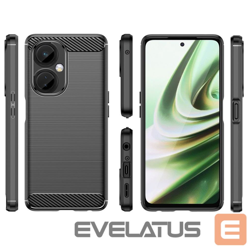 Back panel cover Hurtel Carbon Case case for OnePlus Nord CE 3 flexible silicone carbon cover black