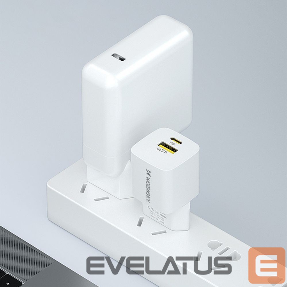 Adapter Wozinsky Wozinsky WWCEAC GaN USB-A USB-C 33W Wall Charger - White