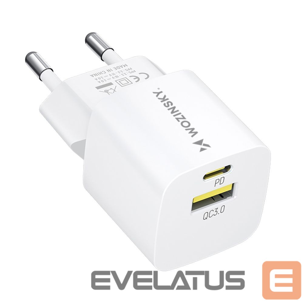 Adapter Wozinsky Wozinsky WWCEAC GaN USB-A USB-C 33W Wall Charger - White