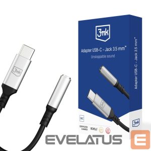 Cable 3MK  3mk USB-C adapter - 3.5 mm minijack - silver 