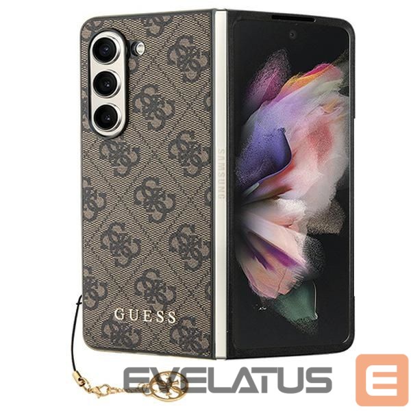 Back panel cover Guess Guess GUHCZFD5GF4GBR F946 Z Fold5 brown/brown hardcase 4G Charms Collection