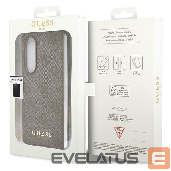 Back panel cover Guess Guess GUHCZFD5GF4GBR F946 Z Fold5 brown/brown hardcase 4G Charms Collection