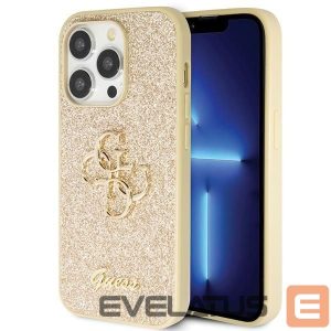 Back panel cover Guess  Guess GUHCP14LHG4SGD case for iPhone 14 Pro - gold Glitter Script Big 4G