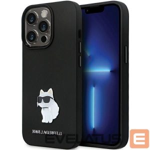 Back panel cover Karl Lagerfeld  Karl Lagerfeld KLHCP14XSMHCNPK case for iPhone 14 Pro Max 6.7" - black Silicone C Metal Pin 
