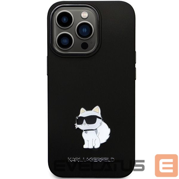 Back panel cover Karl Lagerfeld Karl Lagerfeld KLHCP14XSMHCNPK case for iPhone 14 Pro Max 6.7" - black Silicone C Metal Pin