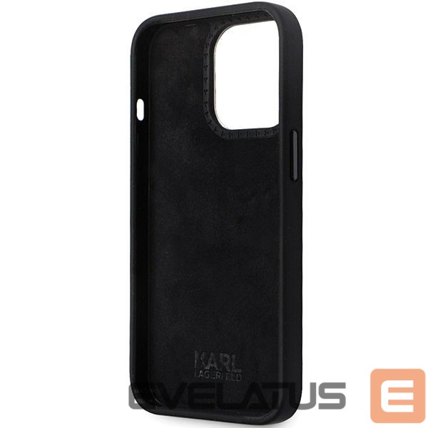 Back panel cover Karl Lagerfeld Karl Lagerfeld KLHCP14XSMHCNPK case for iPhone 14 Pro Max 6.7" - black Silicone C Metal Pin