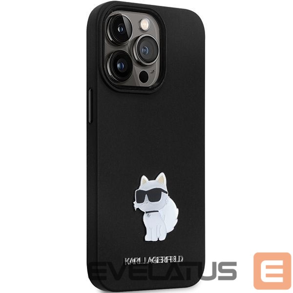 Back panel cover Karl Lagerfeld Karl Lagerfeld KLHCP14XSMHCNPK case for iPhone 14 Pro Max 6.7" - black Silicone C Metal Pin