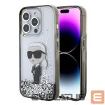 Back panel cover Karl Lagerfeld  Karl Lagerfeld Liquid Glitter Ikonik case for iPhone 15 Pro - transparent 