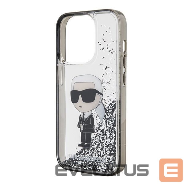 Back panel cover Karl Lagerfeld Karl Lagerfeld Liquid Glitter Ikonik case for iPhone 15 Pro - transparent