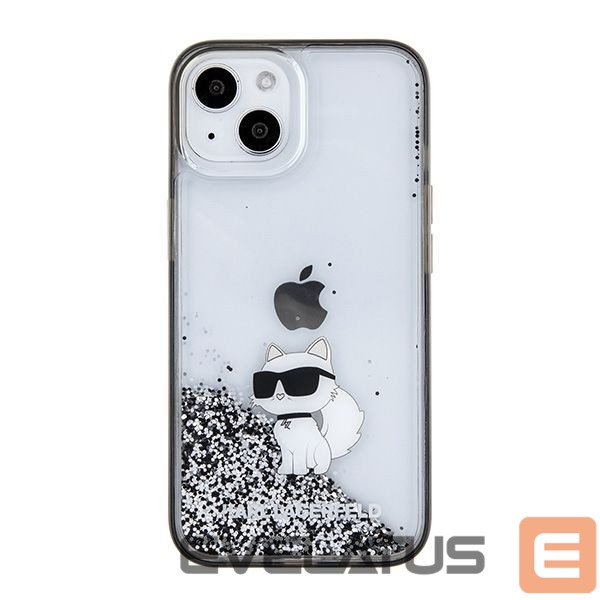 Back panel cover Karl Lagerfeld Karl Lagerfeld Liquid Glitter Choupette case for iPhone 15 - transparent