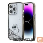 Back panel cover Karl Lagerfeld  Karl Lagerfeld Liquid Glitter Choupette case for iPhone 15 Pro Max - transparent 