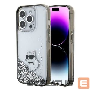 Back panel cover Karl Lagerfeld  Karl Lagerfeld Liquid Glitter Choupette case for iPhone 15 Pro Max - transparent 