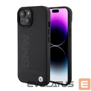 Back panel cover BMW  BMW BMHMP15SSLLBK iPhone 15 6.1" black/black Magsafe hardcase Signature Logo Imprint 