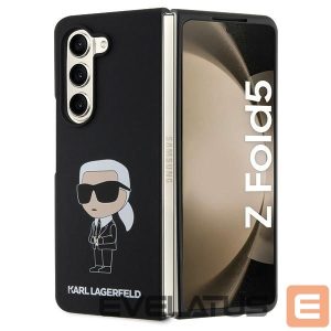 Back panel cover Karl Lagerfeld  Karl Lagerfeld KLHCZFD5SNIKBCK Z Fold5 hardcase black/black Silicone Ikonik 