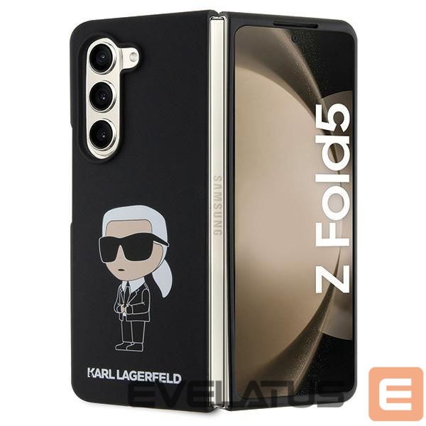 Back panel cover Karl Lagerfeld Karl Lagerfeld KLHCZFD5SNIKBCK Z Fold5 hardcase black/black Silicone Ikonik