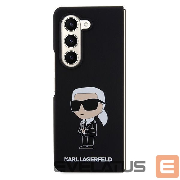 Back panel cover Karl Lagerfeld Karl Lagerfeld KLHCZFD5SNIKBCK Z Fold5 hardcase black/black Silicone Ikonik