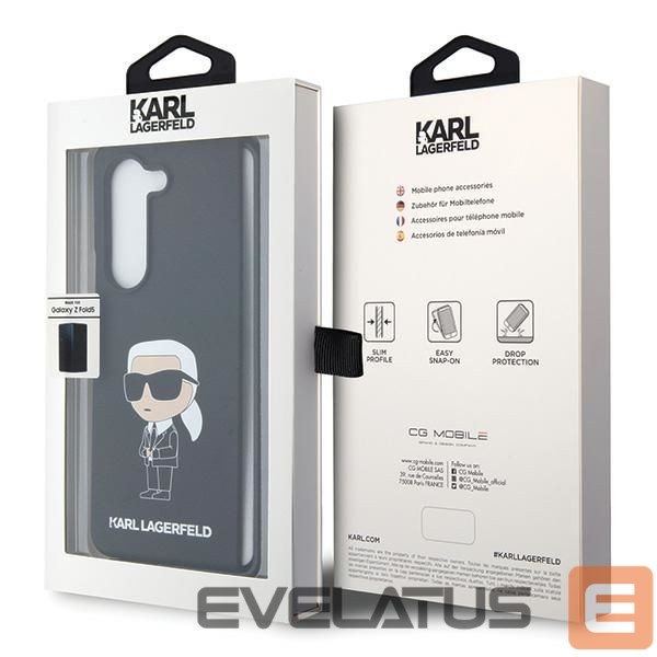 Back panel cover Karl Lagerfeld Karl Lagerfeld KLHCZFD5SNIKBCK Z Fold5 hardcase black/black Silicone Ikonik