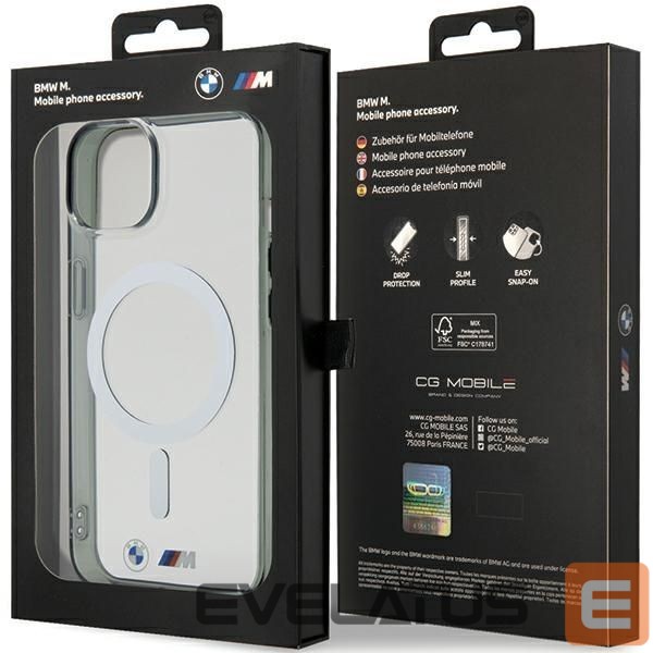 Back panel cover BMW BMW Silver Ring MagSafe iPhone 15 Case - Clear