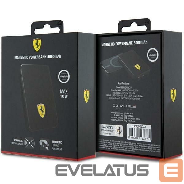 Other Phone Accessory Ferrari Powerbank Ferrari Metal Logo MagSafe 15W 5000mAh - black