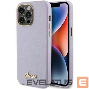 Back panel cover Guess  Guess Glitter Glossy Script case for iPhone 15 Pro Max - lilac 