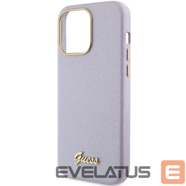 Back panel cover Guess Guess Glitter Glossy Script case for iPhone 15 Pro Max - lilac