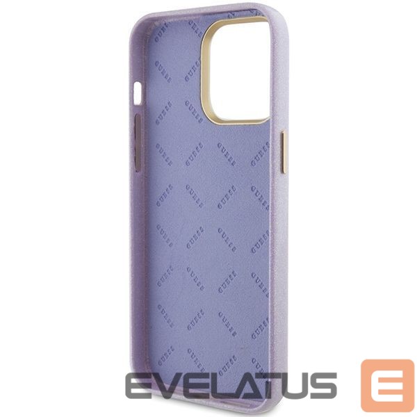 Back panel cover Guess Guess Glitter Glossy Script case for iPhone 15 Pro Max - lilac