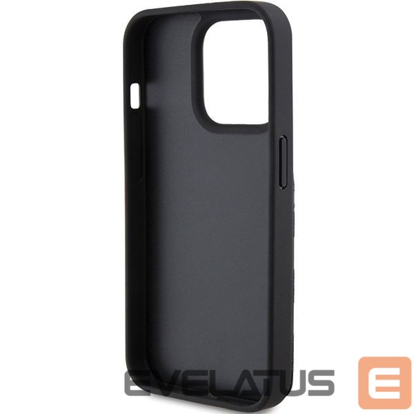 Back panel cover Karl Lagerfeld Karl Lagerfeld Saffiano Cardslots and Stand Monogram Choupette Case for iPhone 15 Pro Max - Black