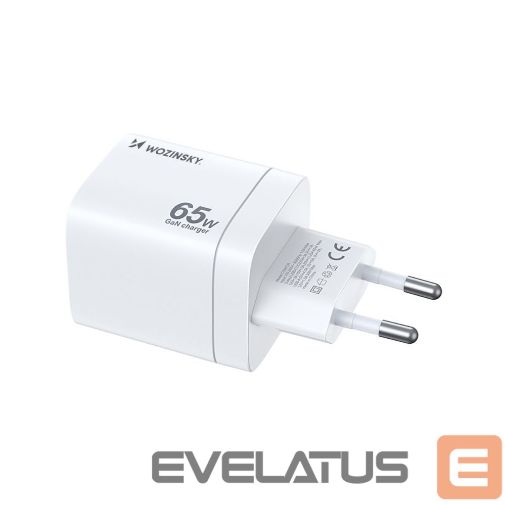 Adapter Wozinsky Wozinsky CGWCW 65W GaN Wall Charger USB-A / 2 x USB-C - White